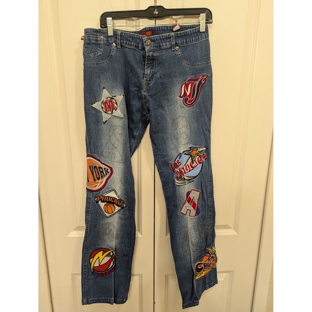 Soho Babe Jeans 90s Basketball Oversized Patches Size 11